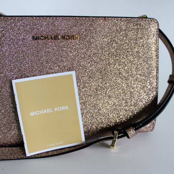 Michael Kors Rose Gold/Champagne Convertible Clutch and Cross Body Purse - Picture 12 of 12